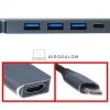USB-C hub, 5 az 1-ben (HDMI 4K 30Hz, 1x USB 3.0, 2x USB 2.0, USB-C PD 100W) (OEM)