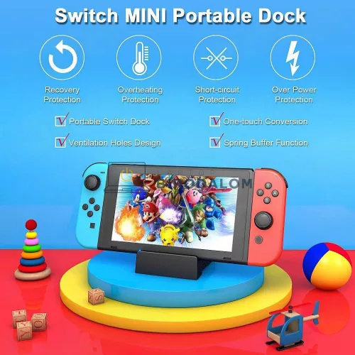 Nintendo Switch / Switch OLED multiportú töltő dokkoló állomás Type-C, Bluetooth 5.0, LAN, HDMI, USB