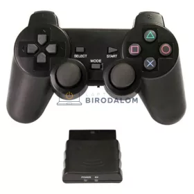   Sony PlayStation PS1 / PS2 Wireless 2.4G Dual Vibration kontroller (OEM), fekete
