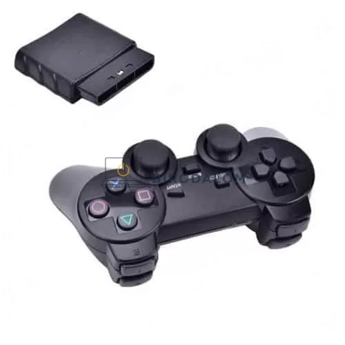 Sony PlayStation PS1 / PS2 Wireless 2.4G Dual Vibration kontroller (OEM), fekete