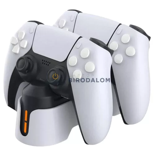 DOBE PS5 DualSense / DualSense Edge Controller Dupla Töltőállomás USB Type-C, fehér (TP5-1501S)
