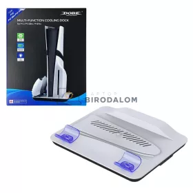   Sony PlayStation 5 PS5 / PS5 Slim / PS5 Pro DualSense töltő és hűtő dokkoló állomás (OEM) Dobe TP5-05102B, fehér