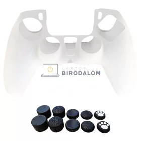   Sony DualSense Edge Controller szilikon védőborítás thumbstick sapkákkal, átlátszó fehér