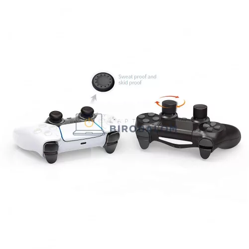 Dobe TY-0817 Szilikon Analóg Kar Sapka Szett Sony PS5 DualSense Edge / PS4 Controller Gamepadhoz, Fekete (4 db)