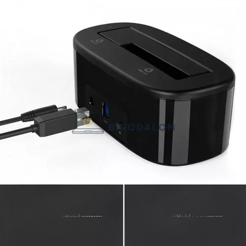 HDD dokkoló állomás, UASP támogatás, akár 8TB (USB 3.0 Type-B (5 Gbps), 1x SATA foglalat (2,5" / 3,5