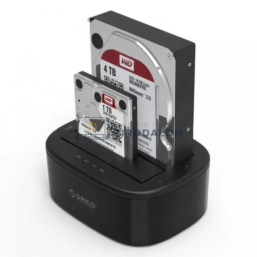 HDD dokkoló állomás, Dual-Bay, SSD klónozás, UASP (2x SATA foglalat (2.5"/3.5"), USB 3.0 Type-B (5 Gbps)) (OEM) (6228US3