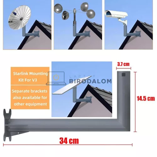 Starlink Gen 2 (V2) fali rúdtartó adapter szett, szürke (OEM)