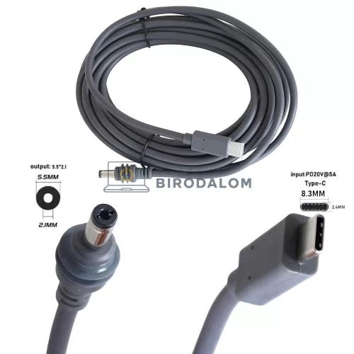 Starlink Mini USB-C to DC töltőkábel, 100W, 5m, vízálló (OEM)