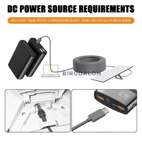 Starlink Mini USB-C to DC töltőkábel, 100W, 5m, vízálló (OEM)