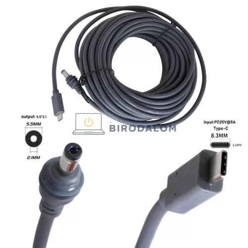 Starlink Mini USB-C DC töltőkábel, 100W, 10m, vízálló (OEM) (1-PER0094, 1-PER0097)
