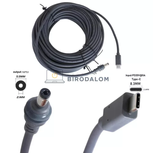 Starlink Mini USB-C DC töltőkábel, 15m, 100W, vízálló (OEM)