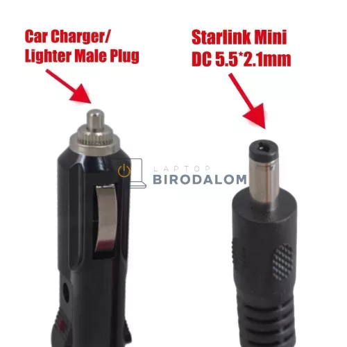 Starlink Mini autós töltőkábel 12V-24V, 3 m, 5.5mm×2.1mm (OEM)