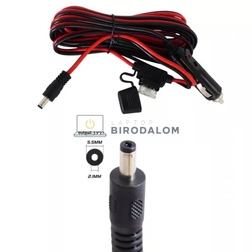 Starlink Mini autós 12-24V töltőkábel, 5m, 5.5mm*2.1mm (OEM)