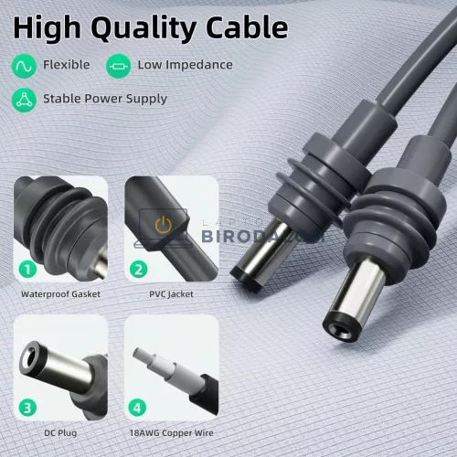 Starlink Mini DC-DC hosszabbító kábel, 18AWG, 2m, IP67 (OEM) (1-PER0113, 1-PER0114)