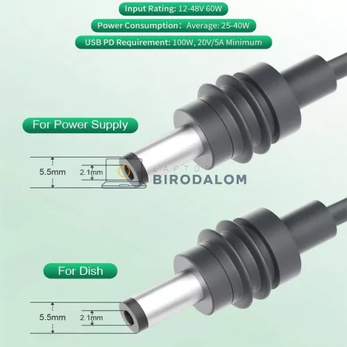 Starlink Mini Hosszabbító kábel (DC-DC tápellátás), 3m, 18AWG, vízálló (OEM)