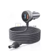 Starlink Mini autós töltőkábel 12V-48V, 3 m, digitális kijelzővel, USB-C PD 140W + USB-A 35W (OEM)