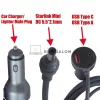 Starlink Mini autós töltőkábel 12V-48V, 3 m, digitális kijelzővel, USB-C PD 140W + USB-A 35W (OEM)