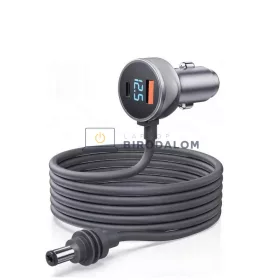 Starlink Mini autós töltőkábel 12V-48V, 3in1 USB-C PD 140W + USB-A 35W, digitális kijelző, 5 m (OEM)