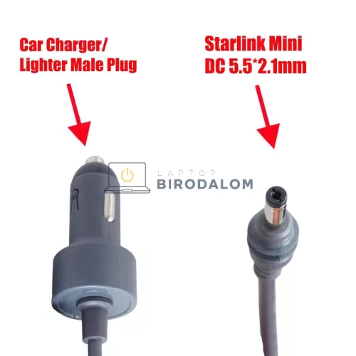 Starlink Mini autós töltőkábel, 12-24V, IP67, 15m (OEM)