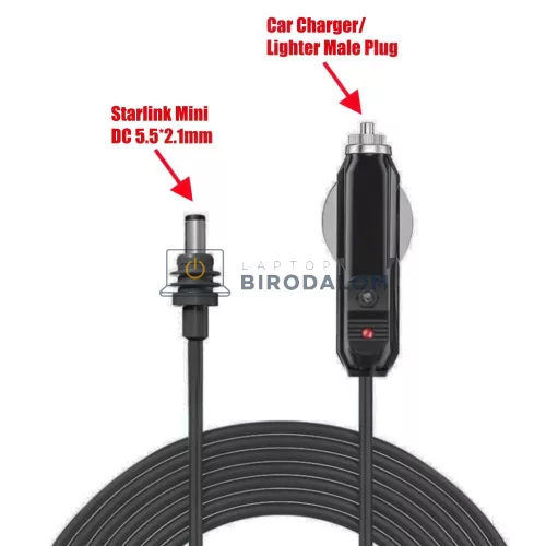 Starlink Mini autós töltőkábel, 12-24V, 5m, IP67 (OEM) (1-PER0120, 1-PER0123)
