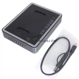 M.2 SSD dokkoló, Offline klónozás, 20 Gbps, R (USB 3.2 Gen 2 Type-C (20 Gbps)) (OEM) (RTL9220DP)