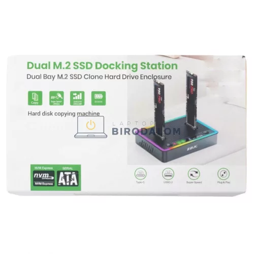 M.2 SSD dokkoló, Offline klónozás, 20 Gbps, R (USB 3.2 Gen 2 Type-C (20 Gbps)) (OEM) (RTL9220DP)