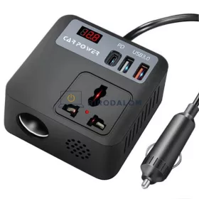 Starlink Mini autós inverter (12-24V), 100W, PD/QC3.0 (OEM)