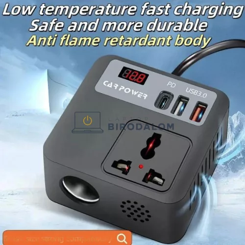 Starlink Mini autós inverter (12-24V), 100W, PD/QC3.0 (OEM)