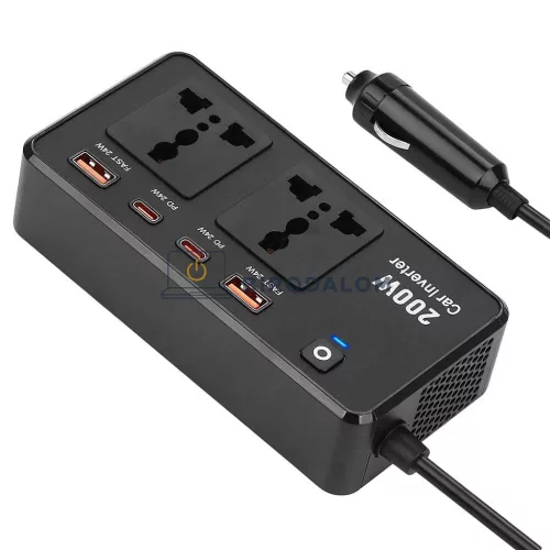 Starlink Mini autós inverter, 12V–220V, 200W (OEM) (MT-PC200Pro)