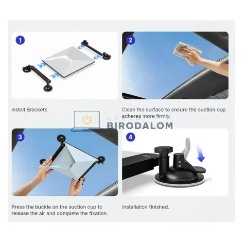 Starlink Mini tapadókorongos tetőtartó, fekete (OEM)