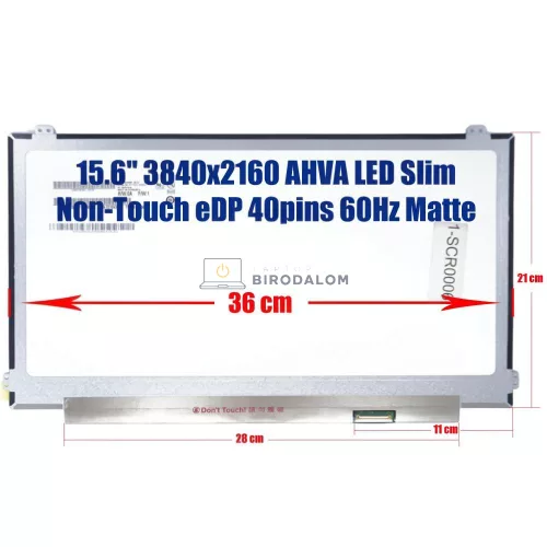 Lenovo ThinkPad P50, P51, P52s, E560P 15.6" 4K UHD IPS laptop kijelző (40 pin - jobb)