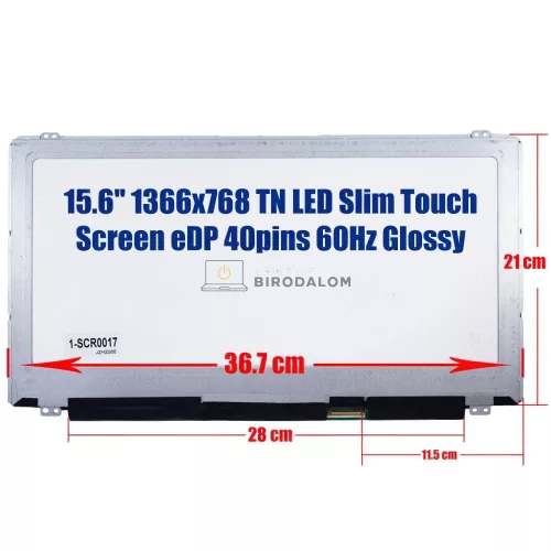 Dell Inspiron 15 3541 / 3542 / 5547 / 5548 / 5558 15.6" HD TN érintőképernyős laptop kijelző, fényes (40 pin - jobb)