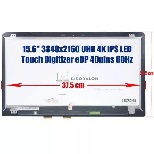 HP Spectre X360 15-AP 15.6" UHD 4K (3840×2160) IPS érintőképernyős laptop kijelző (40 pin - jobb)