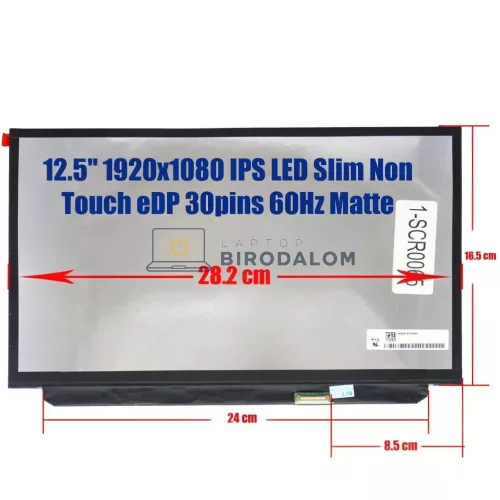 Lenovo ThinkPad X240, X250, X260, X270, X280 laptop kijelző, 12.5" Full HD IPS (NV125FHM-N82), 30 pi
