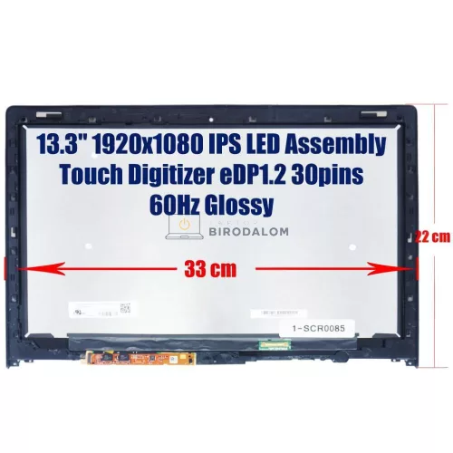 Lenovo Yoga 2-13 20344 13.3" Full HD IPS érintőképernyős laptop kijelző (30 pin - jobb)