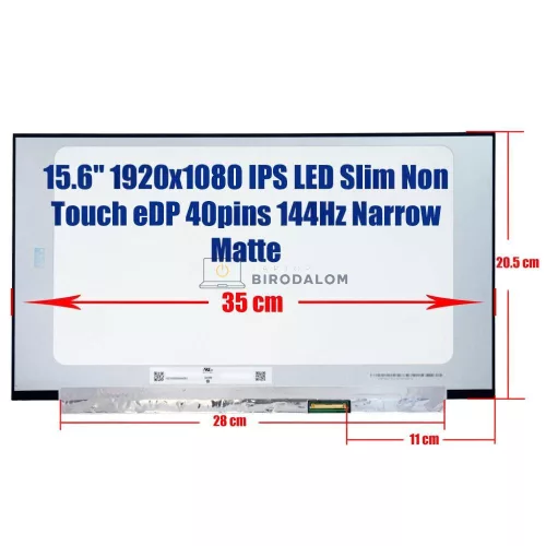 HP Omen 15-EK/EN, ASUS ROG Strix G513, MSI GP65/GF63 15.6" Full HD IPS 144Hz laptop kijelző (40 pin - jobb)