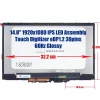 Dell Inspiron 14 5482, 5485, 5491 2-in-1 14.0" FHD IPS érintőképernyős laptop kijelző, 30 pin – jobb (TV140FHM-NH1, P93G)