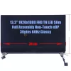 Dell XPS 13 9370 13.3" FHD TN laptop kijelző, ezüst (Full Assembly, JKC5H) (30 pin, jobb)