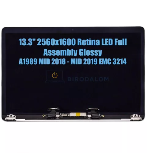 Apple MacBook Pro 13" A1989 Mid 2018–2019 Retina teljes kijelző egység, ezüst (661-10357, EMC 3214)