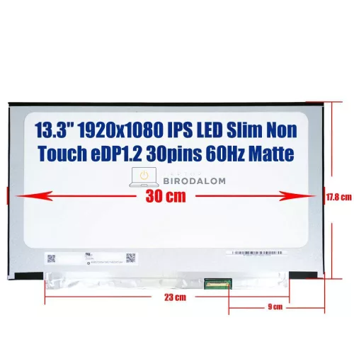 Lenovo ThinkPad L13, L13 Gen 2 / Toshiba Portege A30-E 13.3" Full HD IPS laptop kijelző (N133HCE-EAA, 30 pin – jobb)