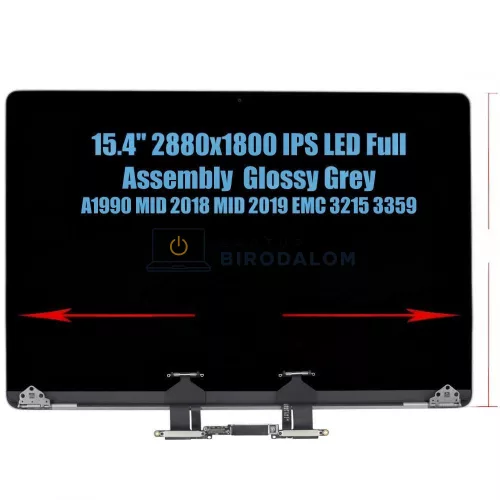 Apple MacBook Pro 15" A1990 2018–2019 15.4" WQXGA+ IPS Retina laptop kijelző – asztroszürke (Space G