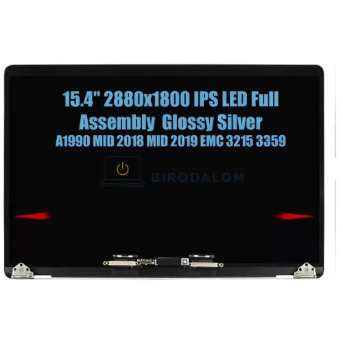 Apple MacBook Pro 15" A1990 2018–2019 15.4" Retina IPS laptop kijelző – ezüst (661-10355)