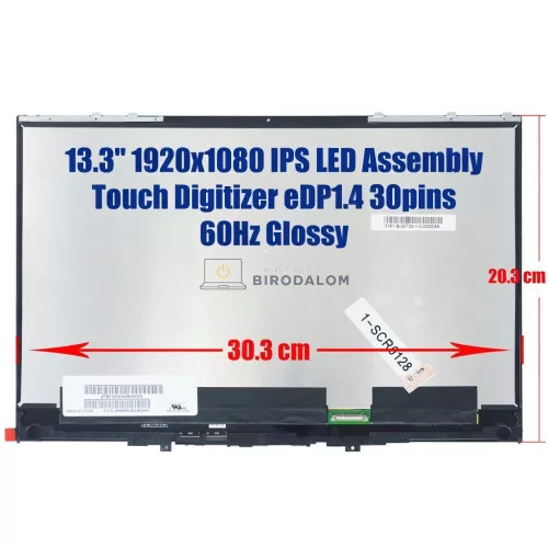 Lenovo Yoga 730-13IKB, Yoga 730-13IWL 13.3" Full HD IPS érintőképernyős laptop kijelző (30 pin - jobb)