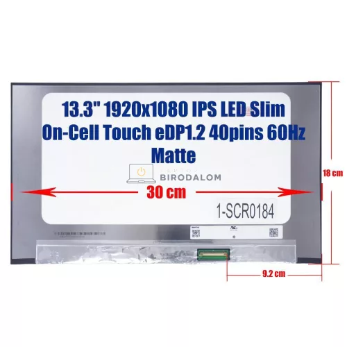 HP EliteBook 830 G7, 830 G8 13.3" Full HD (1920x1080) IPS érintős LED laptop kijelző, matt, 40 pin, jobb (N133HCN-E51, B133HAK02.4, NV133FHM-T0A)