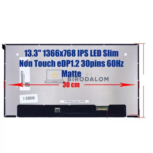 Dell Latitude 5300, 7300, 5310, 7310, 5320 13.3" HD (1366x768) TN matt laptop kijelző, 30 pin - jobb