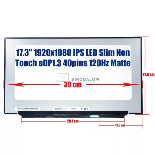 Asus ROG Strix G731G / TUF Gaming FA706IU 17.3" Full HD (1920×1080) IPS 120 Hz Slim-LED laptop kijelző (40 pin, jobb) – B173HAN04.7