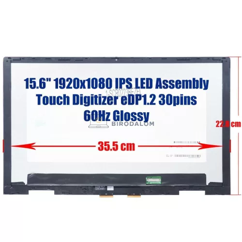 HP Envy x360 15-ED, 15T-ED, 15-EE 15.6" Full HD IPS érintőképernyős laptop kijelző (30 pin - jobb)