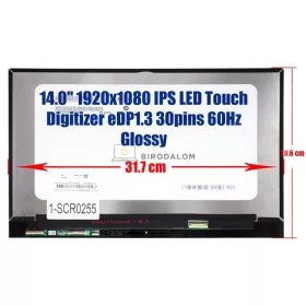   Lenovo YOGA 910-13IKB, Yoga 910-13IKB 80VG, Yoga 910-13IKB 80VF 14.0" FULL HD IPS érintőképernyős laptop kijelző (30 pin - jobb)