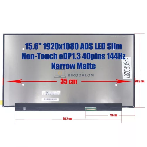 Lenovo Legion Y530-15ICH, Legion 5 15IAH7H, LP156WFG-SPF2 15.6" Full HD IPS 144Hz laptop kijelző (40 pin - jobb)
