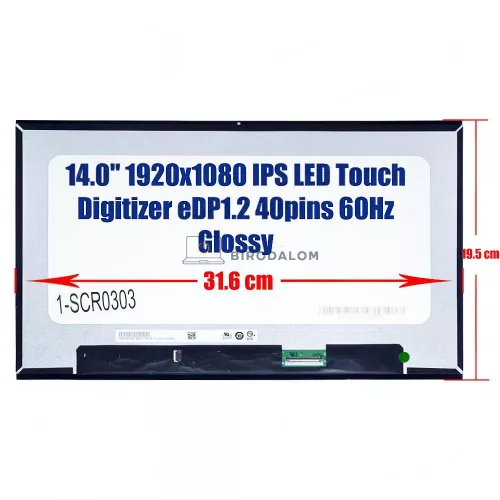 Dell Inspiron 5410 2-in-1, 7415 2-in-1 14.0" Full HD IPS érintőképernyős laptop kijelző (40 pin, jobb)